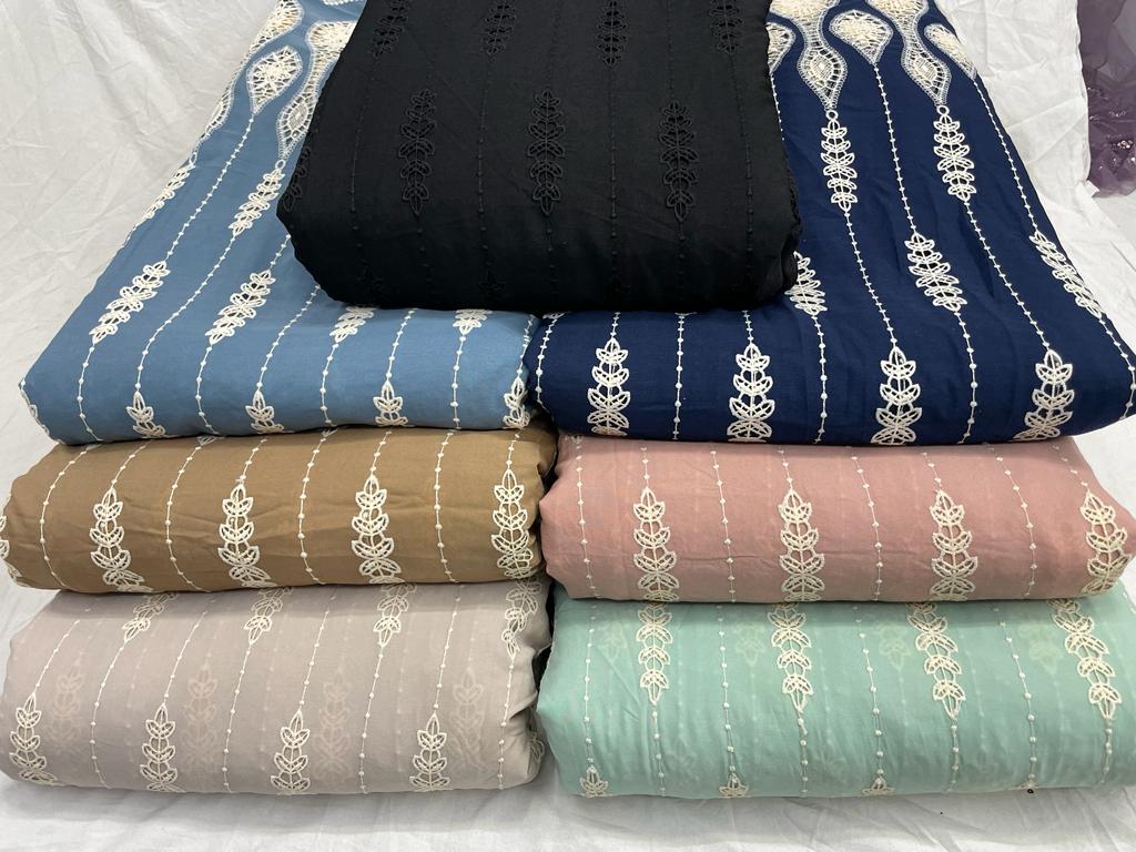 IMPORTED CREPE CUTWORK EMBROIDERY FABRIC