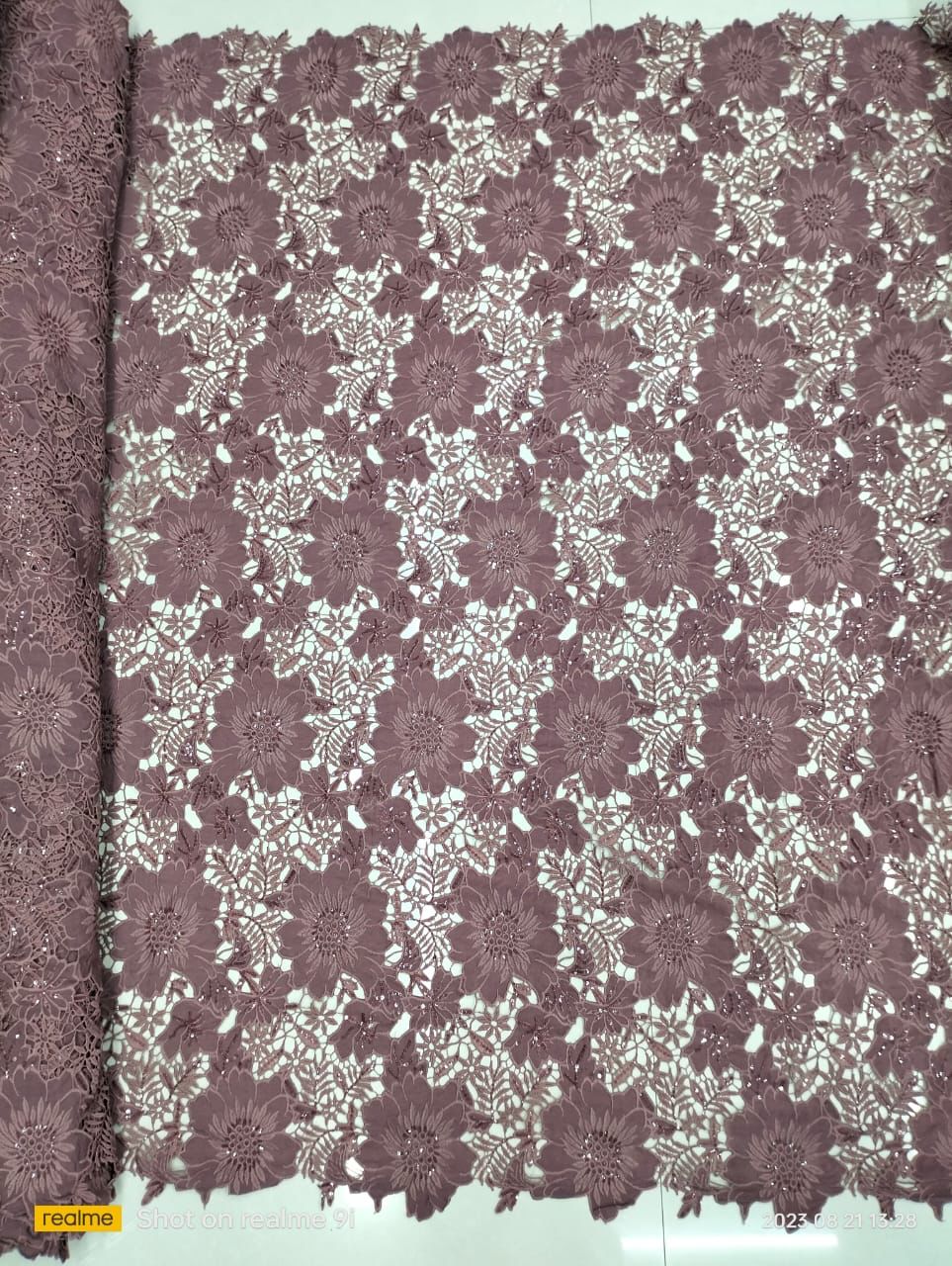 IMPORTED CREPE CUTWORK EMBROIDERY WITH WATER SEQUENCE FABRIC