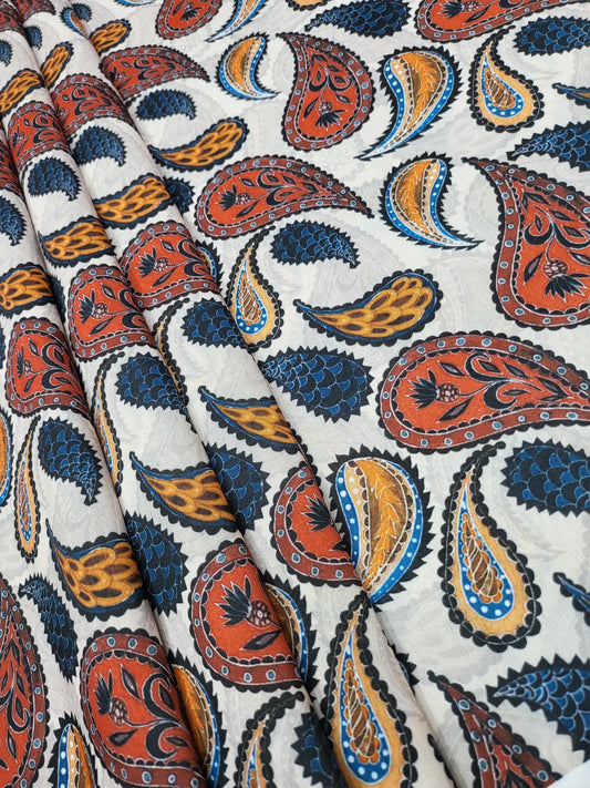Beautiful Paisley Digital Print Muslin Fabric